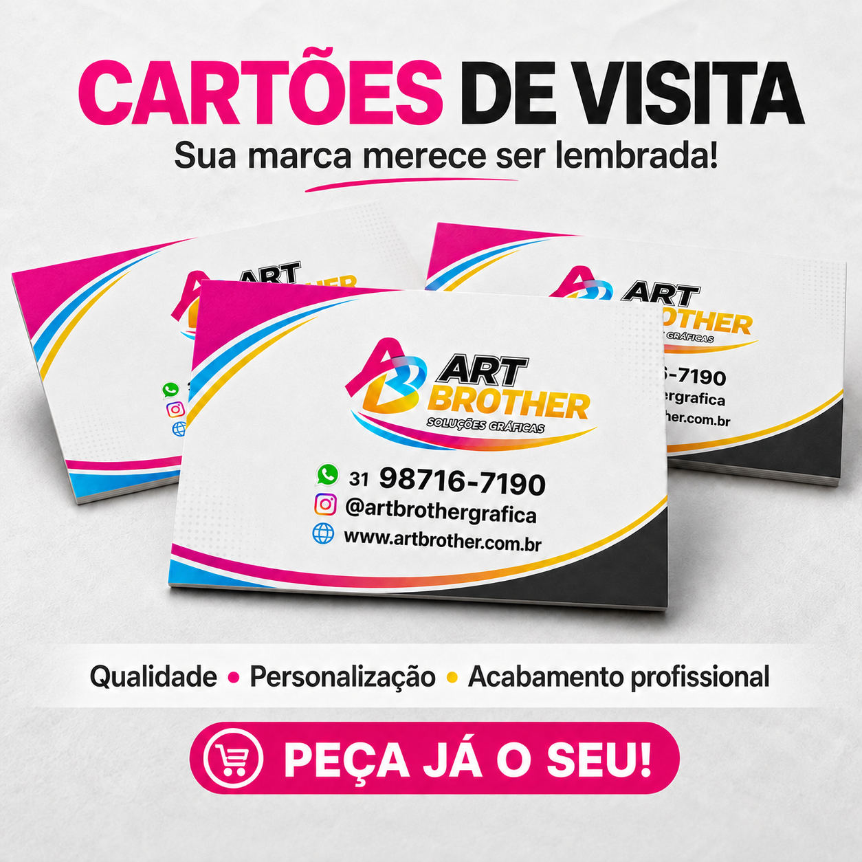 Cartões de visita personalizados da ART Brother