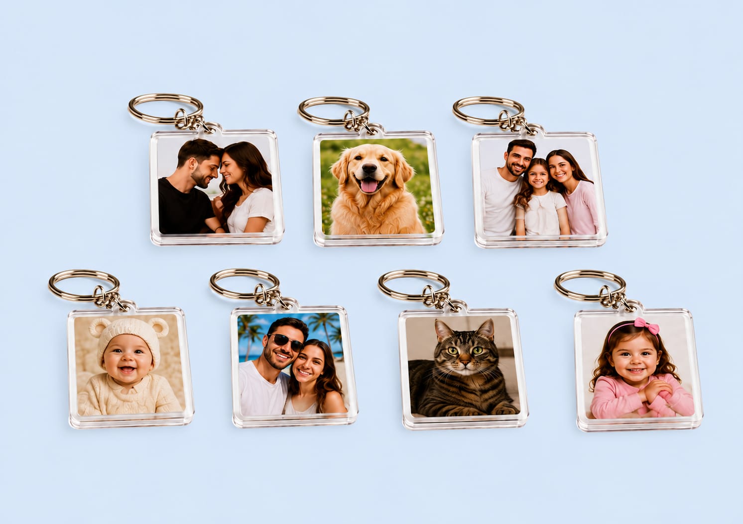 Chaveiros personalizados em acrílico